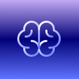 Stylized outline of a brain with a gradient blue and purple background.