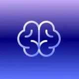 Stylized outline of a brain with a gradient blue and purple background.