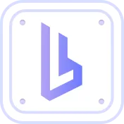 Stylized blue and purple 3D letter B logo inside a rounded square border.