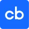 White lowercase letters 'c' and 'b' on a blue square background.