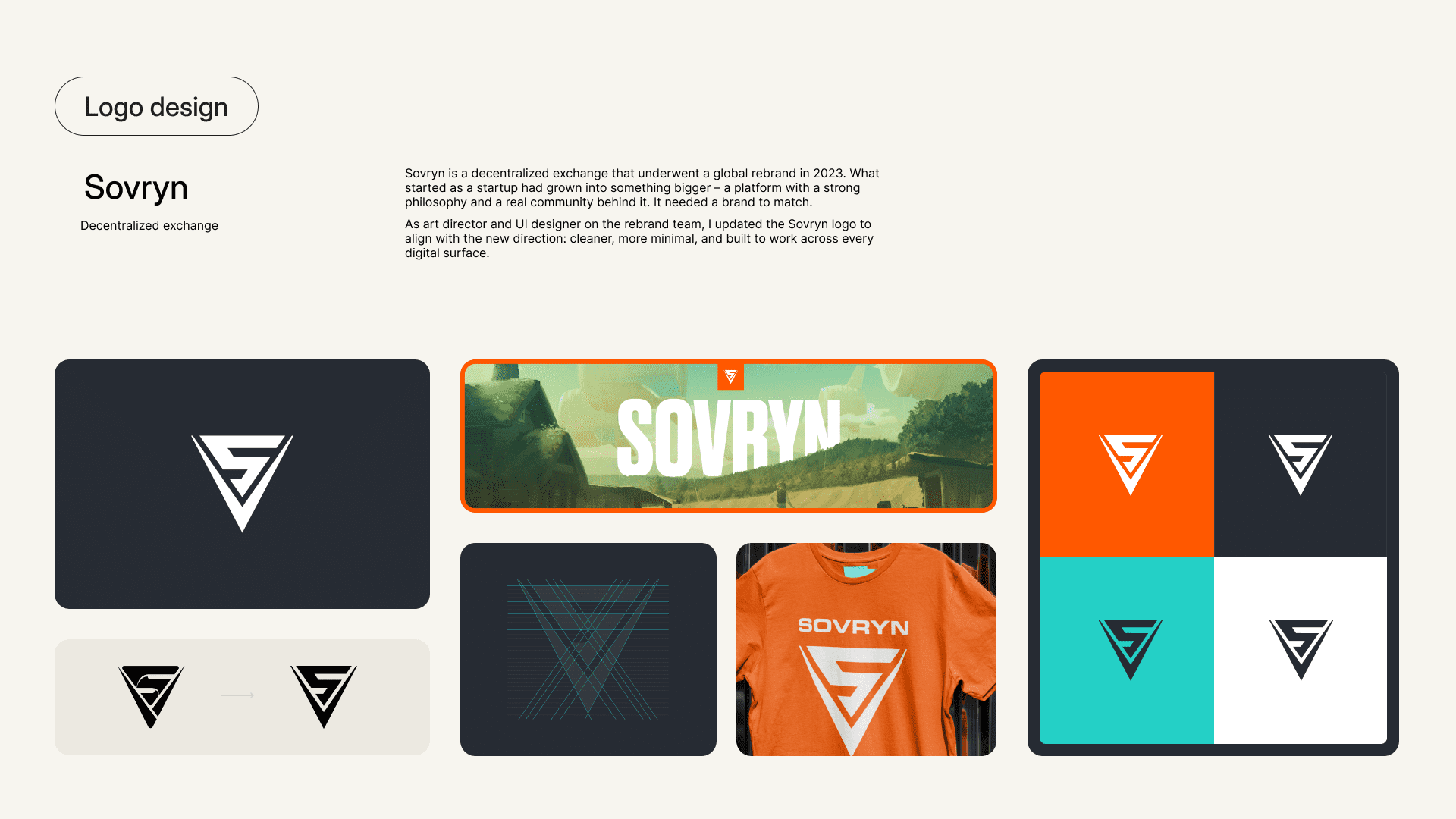 Modern and clean design for Sovryn defi exchange, orange bitcoin color, dark theme