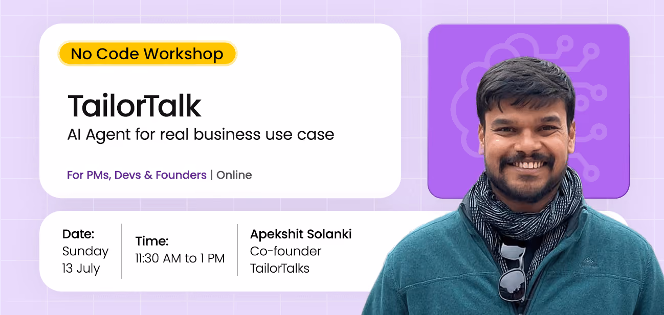 AI Agent Talk and Meetup by Capabl.in with TailorTalk Cofounder Apekshit Solanki