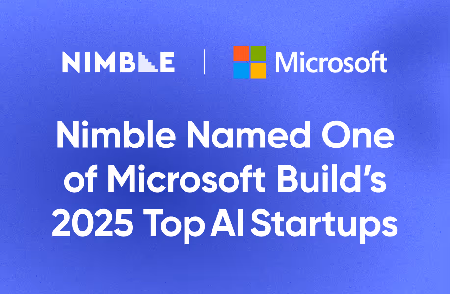 Nimble Named One of Microsoft Build’s 2025 Top 12 AI Startups