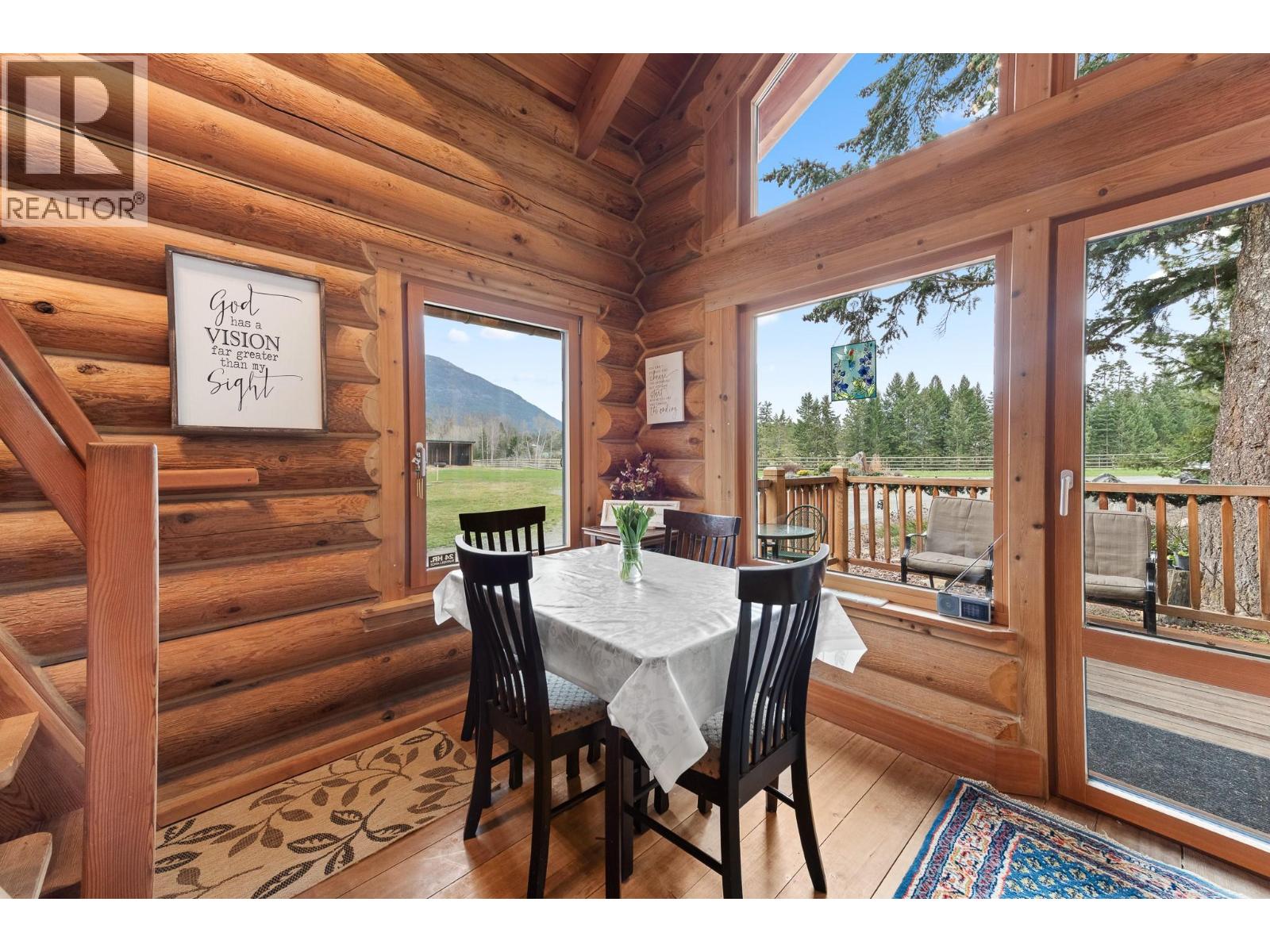 Dining area with a Mountain View