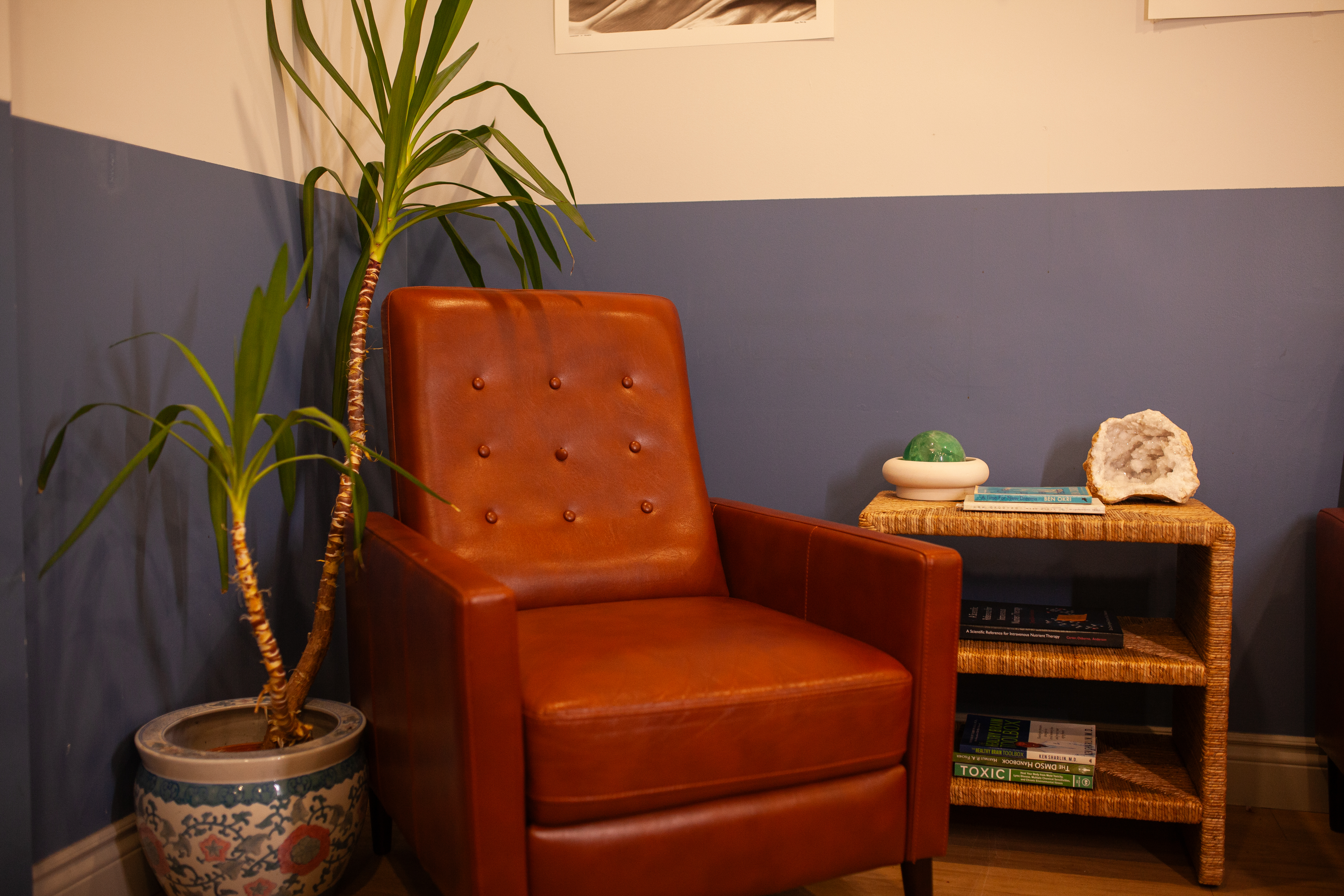 Patient receiving a monitored iron infusion for iron deficiency at Upper Room Clinic Toronto