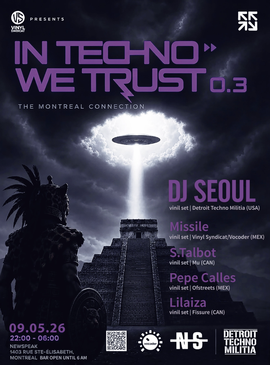 IN TECHNO WE TRUST 0.3 – THE MONTREAL CONNECTION at Newspeak in Montreal
