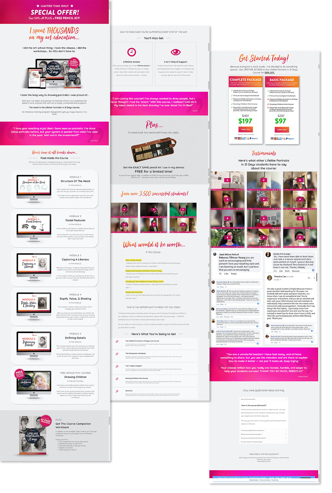 lifelike portraits landing page