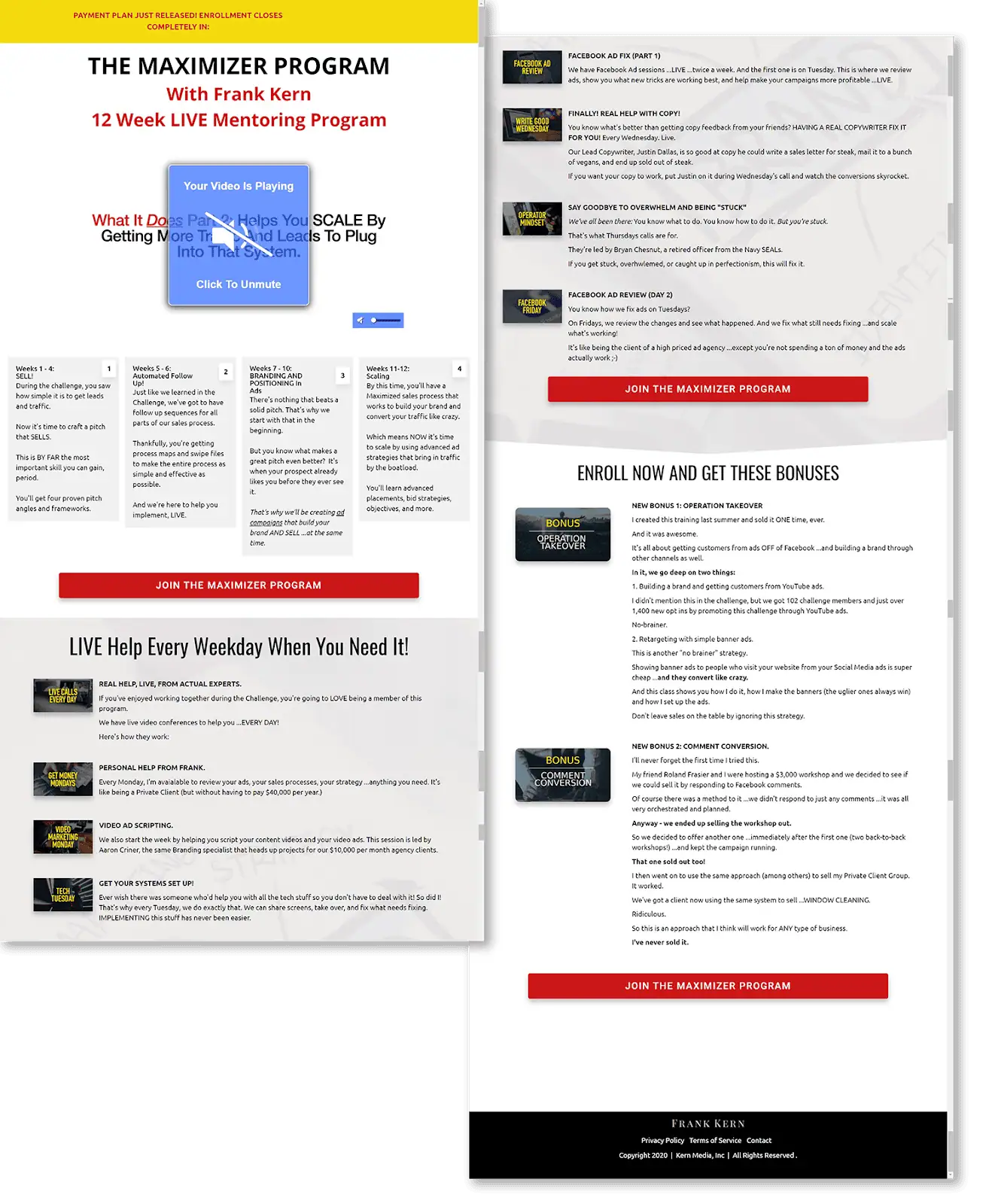 maximizer landing page