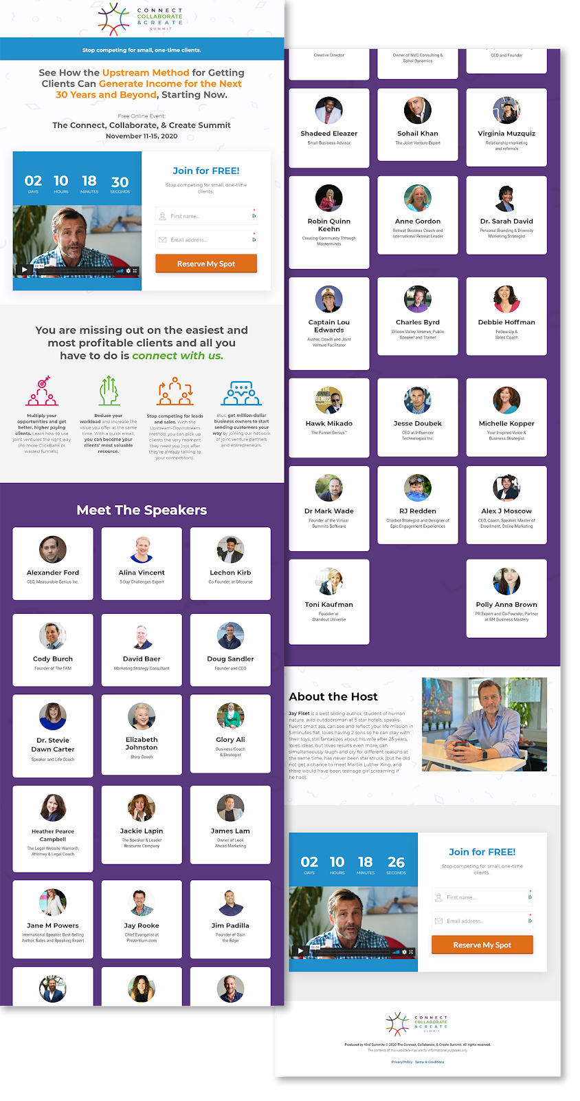 virtual event landing page
