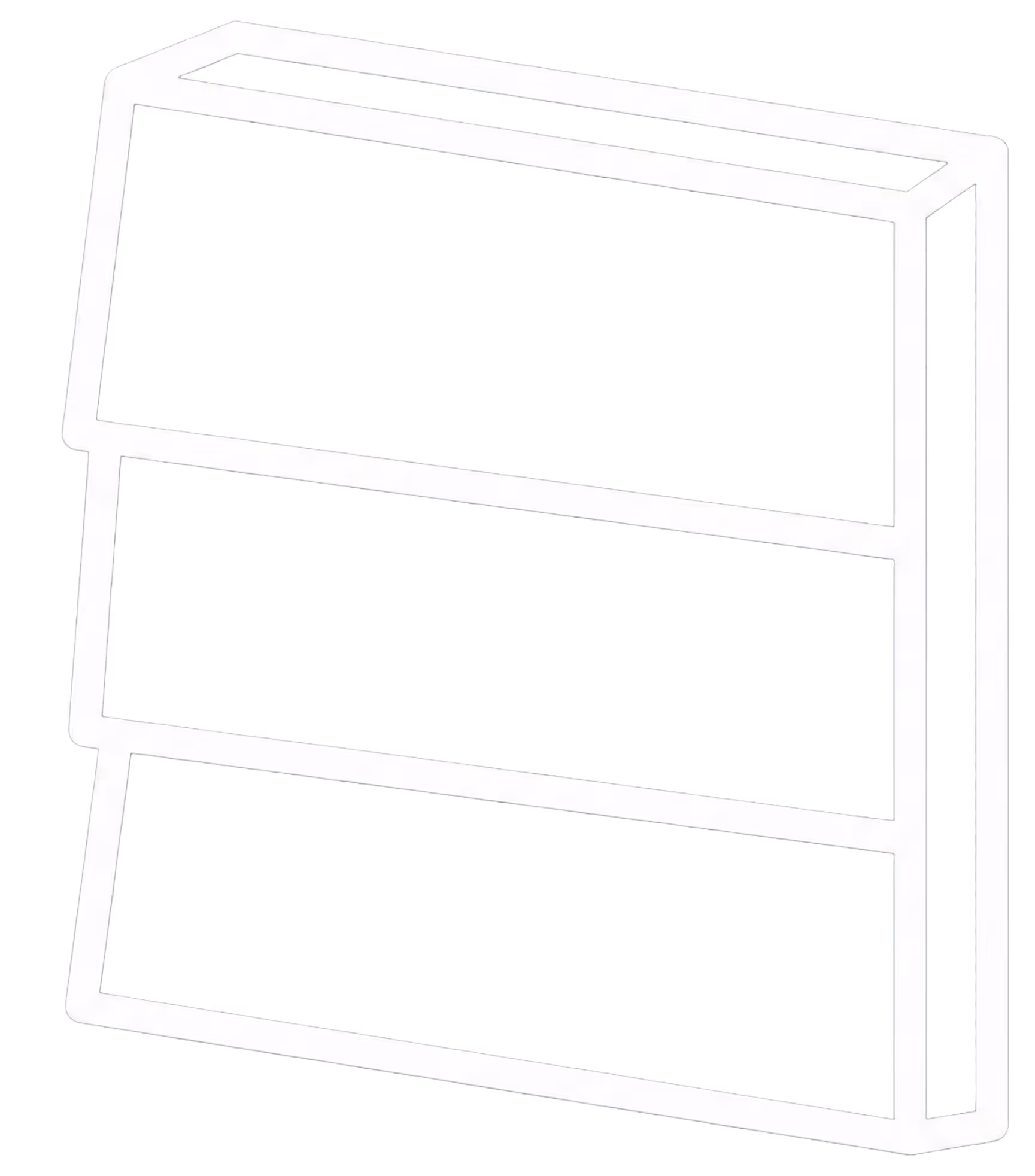 Icon of three horizontal siding panels stacked with a 3D perspective outline.