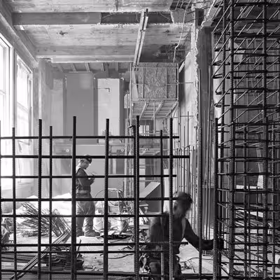 Pre-construction planning and architectural blueprint review for a Santa Monica tenant improvement (TI) project by Build Solutions, a Los Angeles General Contractor