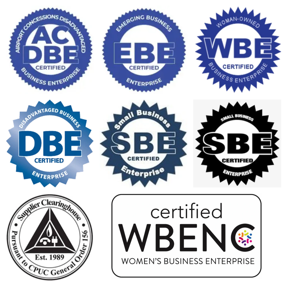 Certified women-owned commercial general contractor in Los Angeles with a California license and DBE, WBE, and SBE certifications