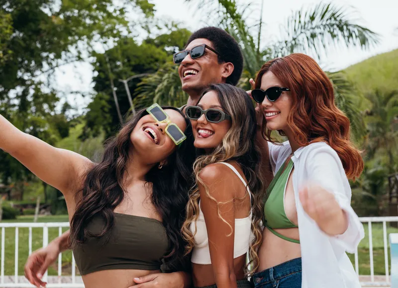 A group of friends taking a selfie