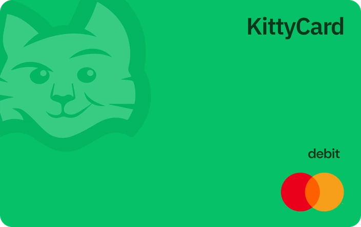 KittyCard debit card in green