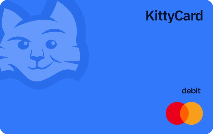 KittyCard debit card in blue