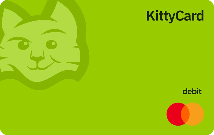 KittyCard debit card in citrus