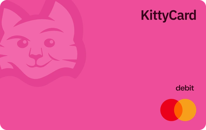 KittyCard debit card in pink