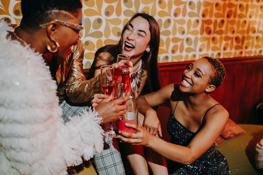 Colleagues raising a toast
