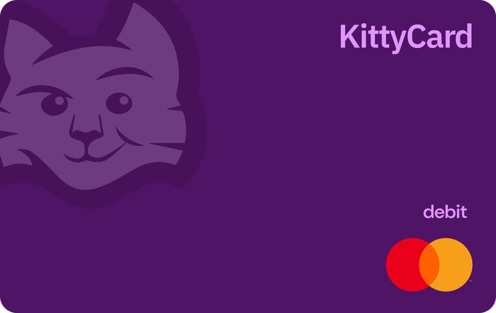 KittyCard debit card in violet