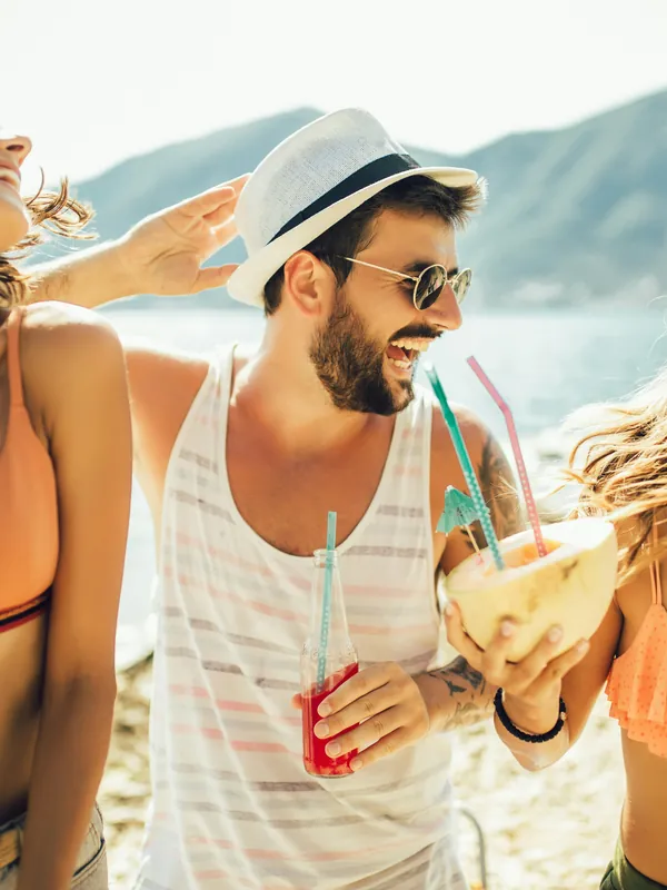 Friends on a beach holiday