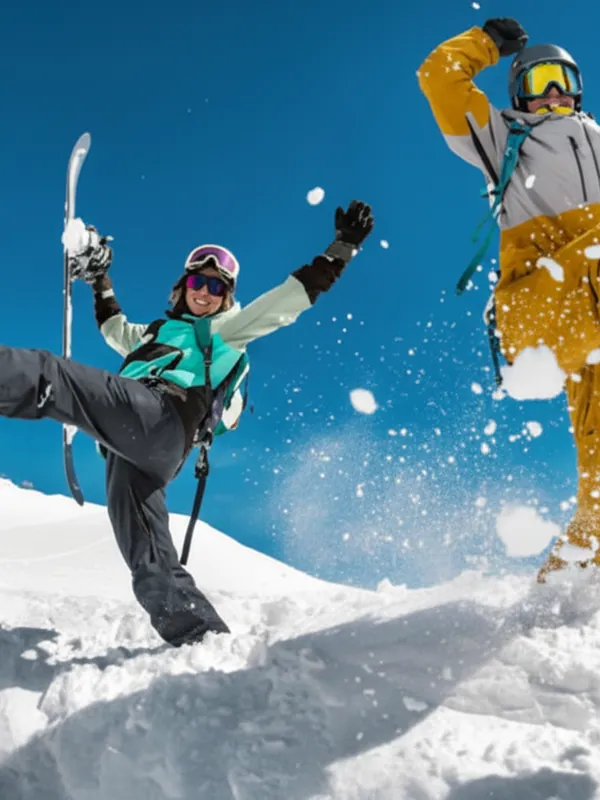 Friends on a ski trip