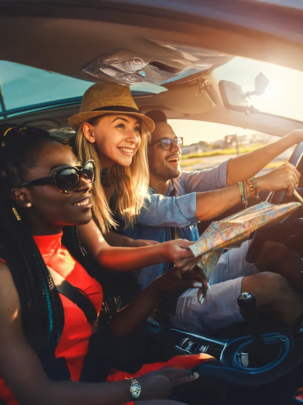 Friends on a road trip
