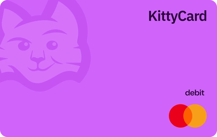 KittyCard debit card in purple