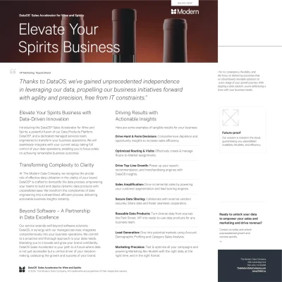 DataOS Sales Accelerator for Wine & Spirits
