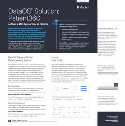 DataOS® Solution: Patient360