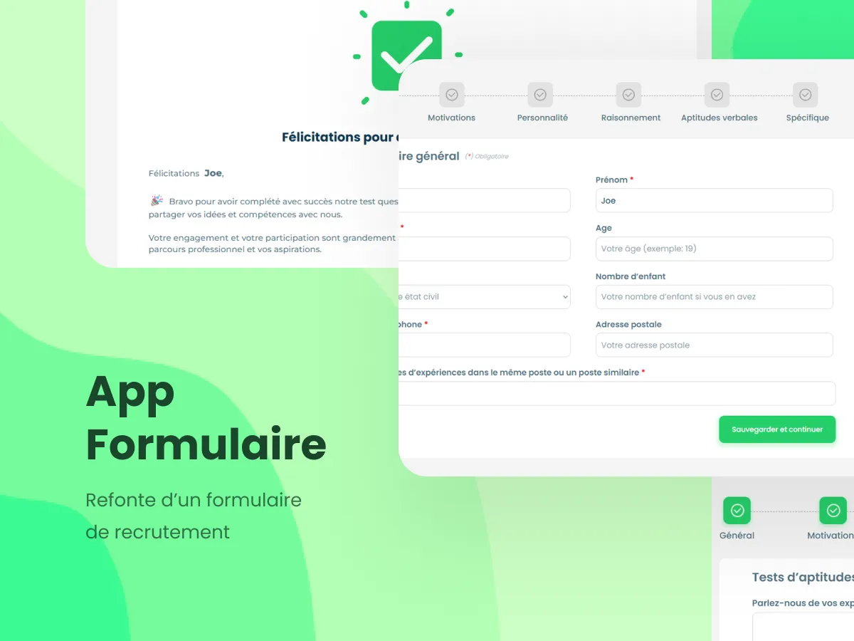 Refonte d’un formulaire de recrutement existant pour Gethumancall, développée en no code avec Bubble.io et conçue sur Figma. L’application web propose un parcours candidat structuré, fluide et responsive, adapté aux différents postes à pourvoir.