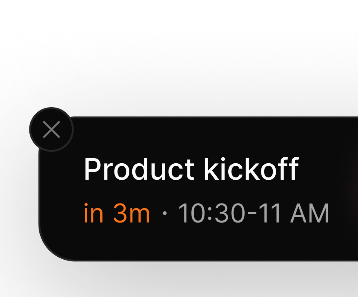 Mock up of mic-based reminders in Jamie - an AI note taker