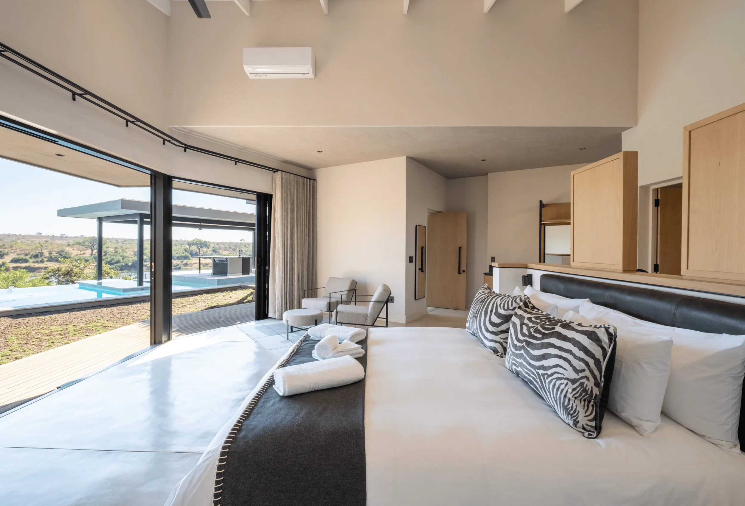 Bedroom of Self Catering Lodge in the Mjejane Game Reserve