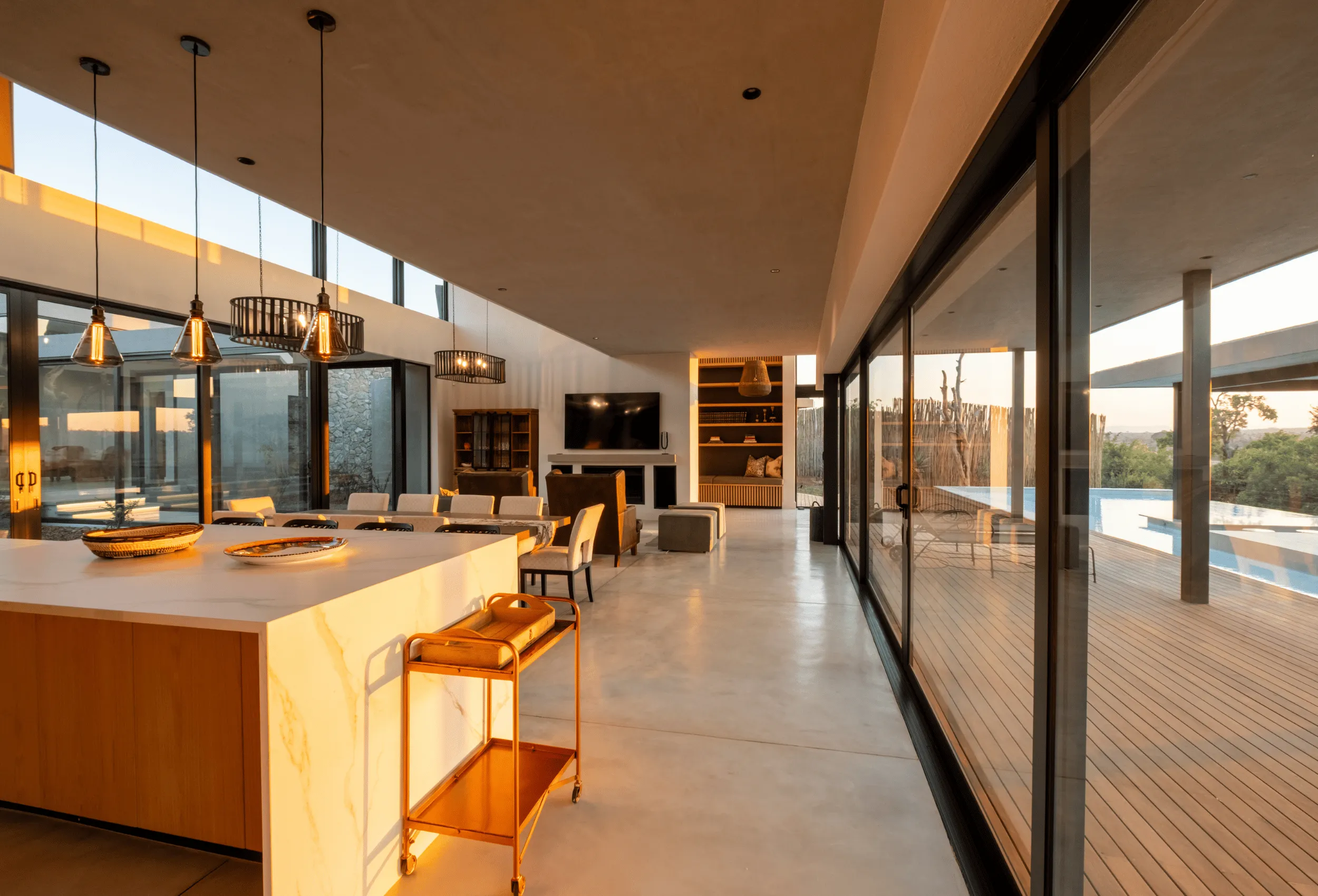 Interior photos of lodges in the Mjejane Game Reserve