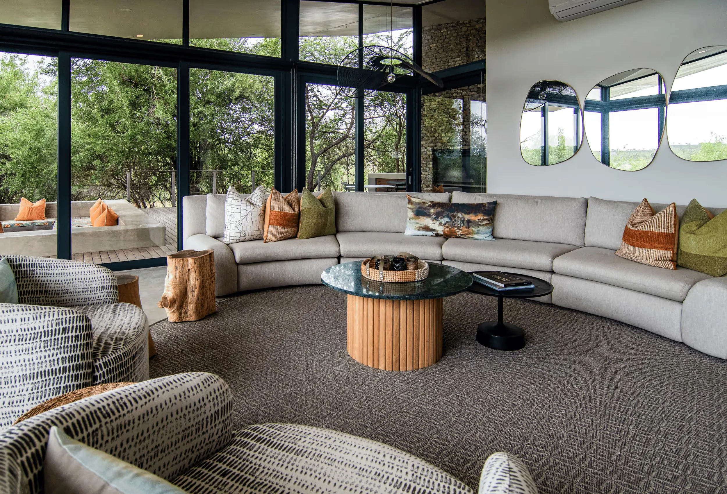 Interior photos of lodges in the Mjejane Game Reserve