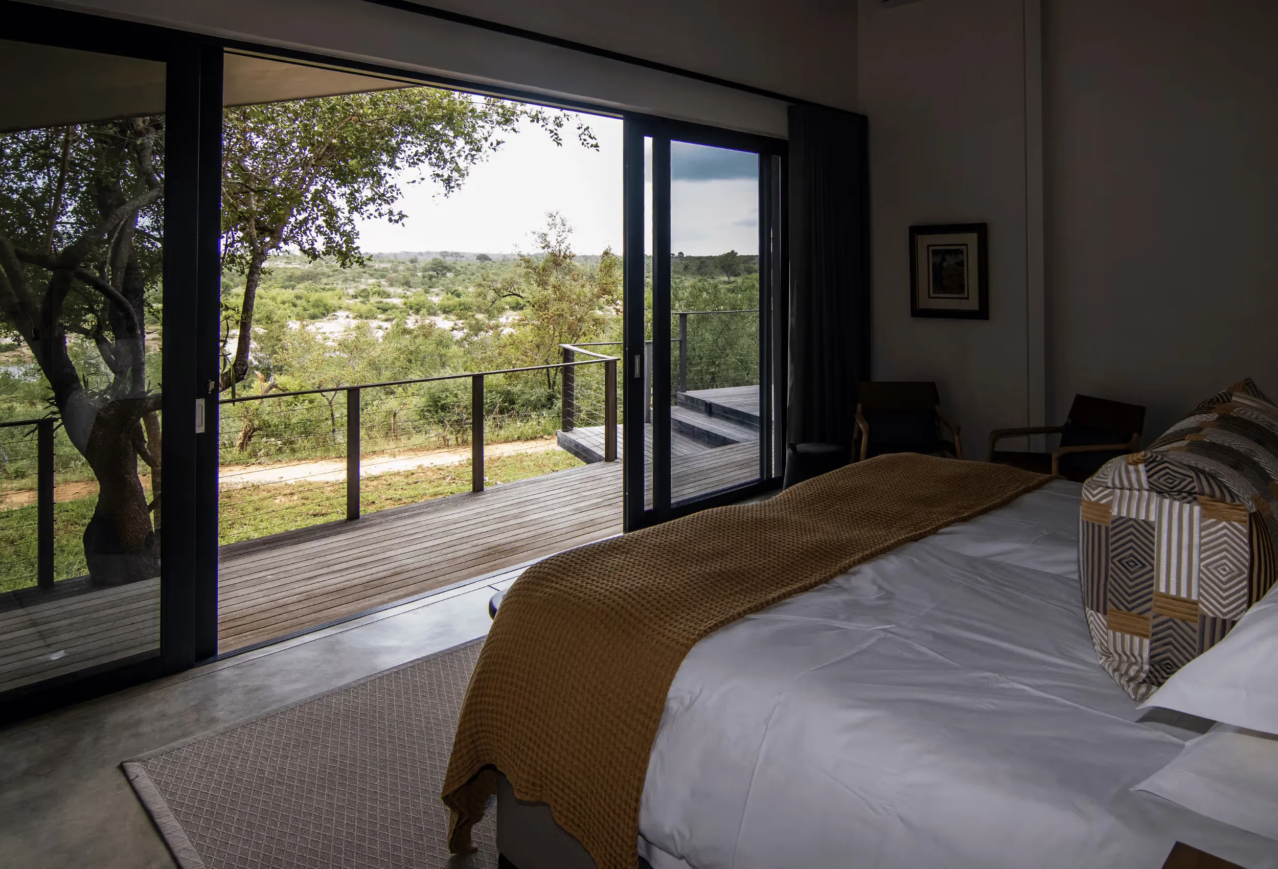 Bedroom of Self Catering Lodge in the Mjejane Game Reserve