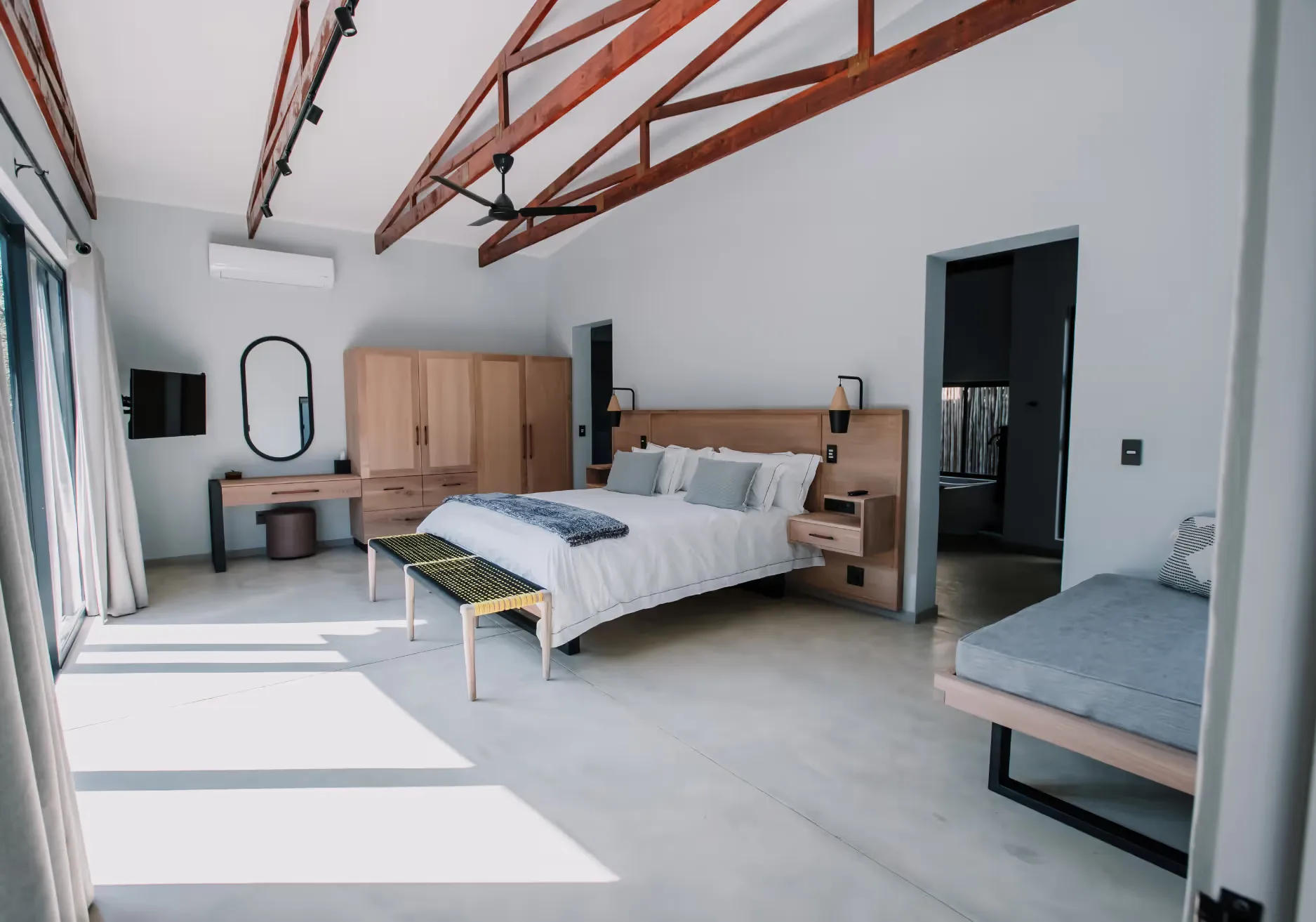 Bedroom of Self Catering Lodge in the Mjejane Game Reserve