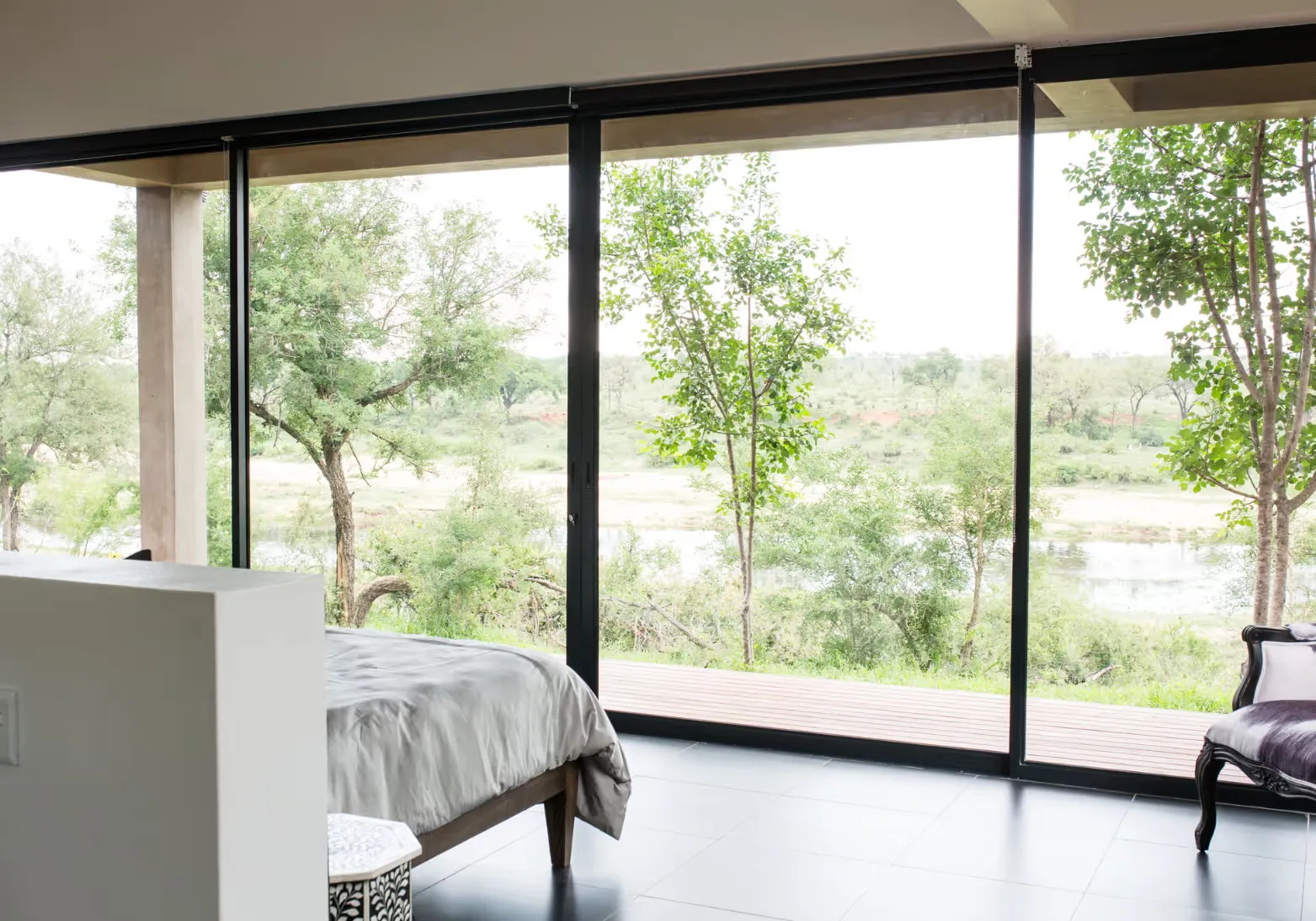 Bedroom of Self Catering Lodge in the Mjejane Game Reserve
