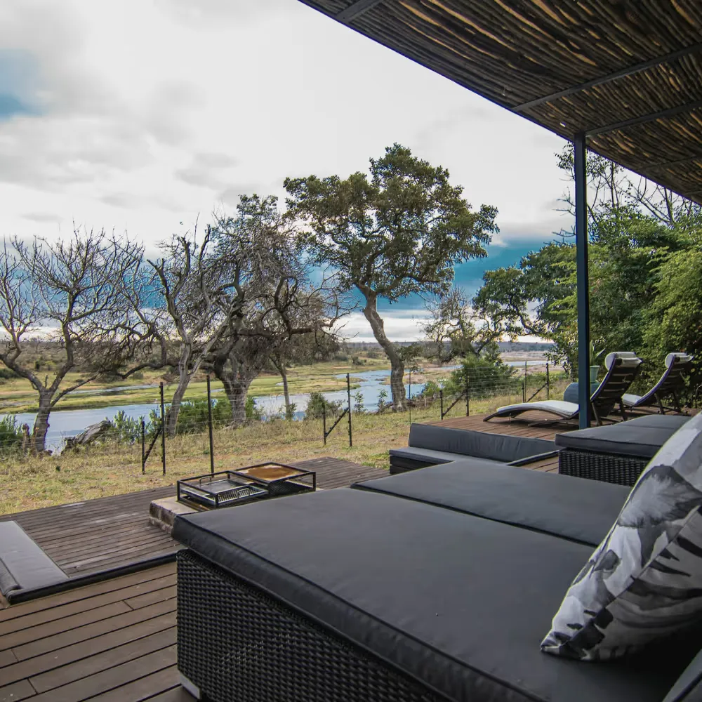 Outside area of a lodge in the Mjejane Game Reserve