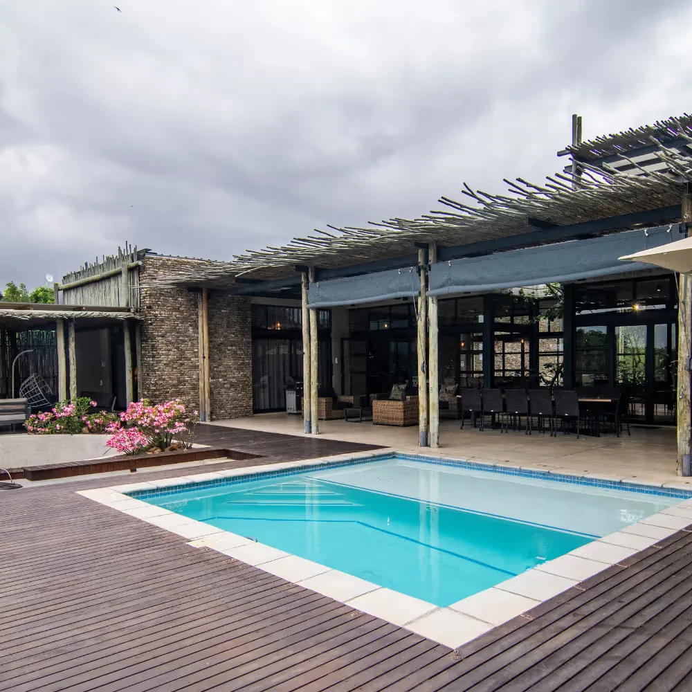 Outside area of a lodge in the Mjejane Game Reserve