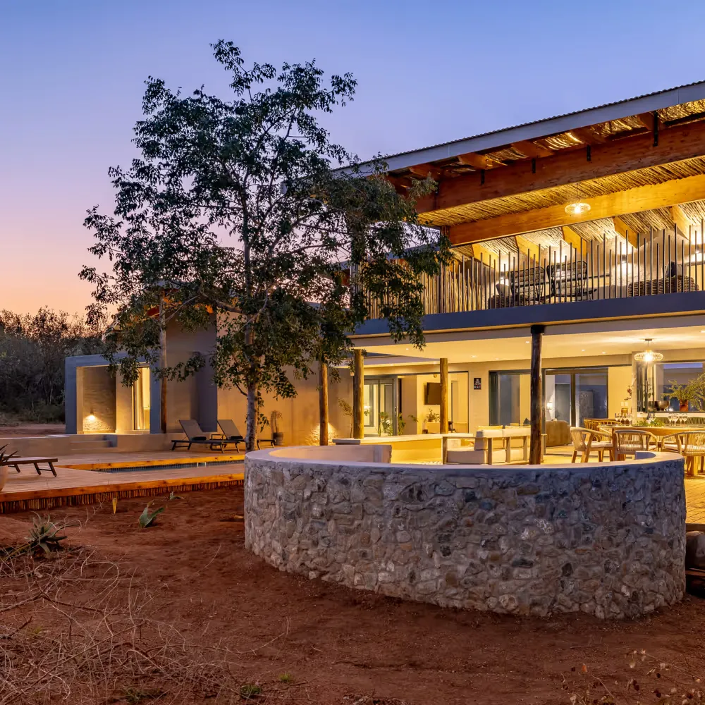 Outside area of a lodge in the Mjejane Game Reserve