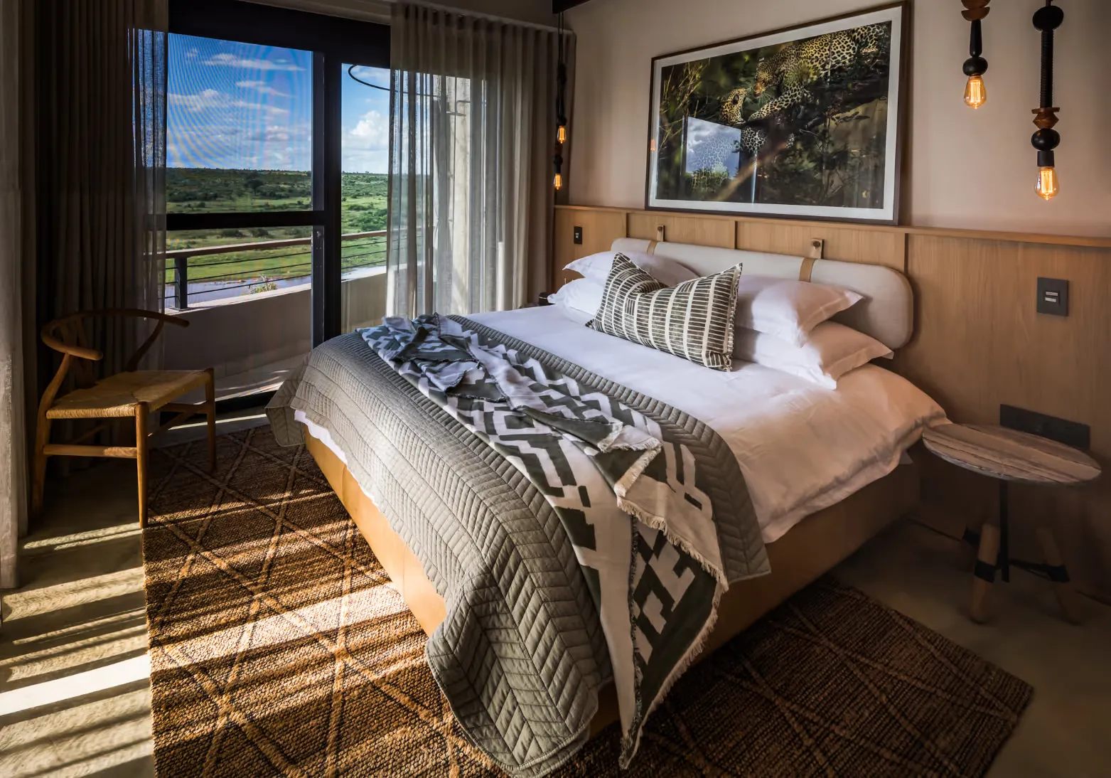 Bedroom of Self Catering Lodge in the Mjejane Game Reserve