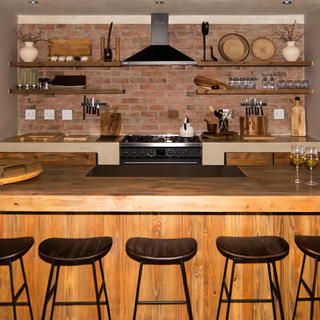 Kitchen in a self catering lodge in the Mjejane Game Reserve