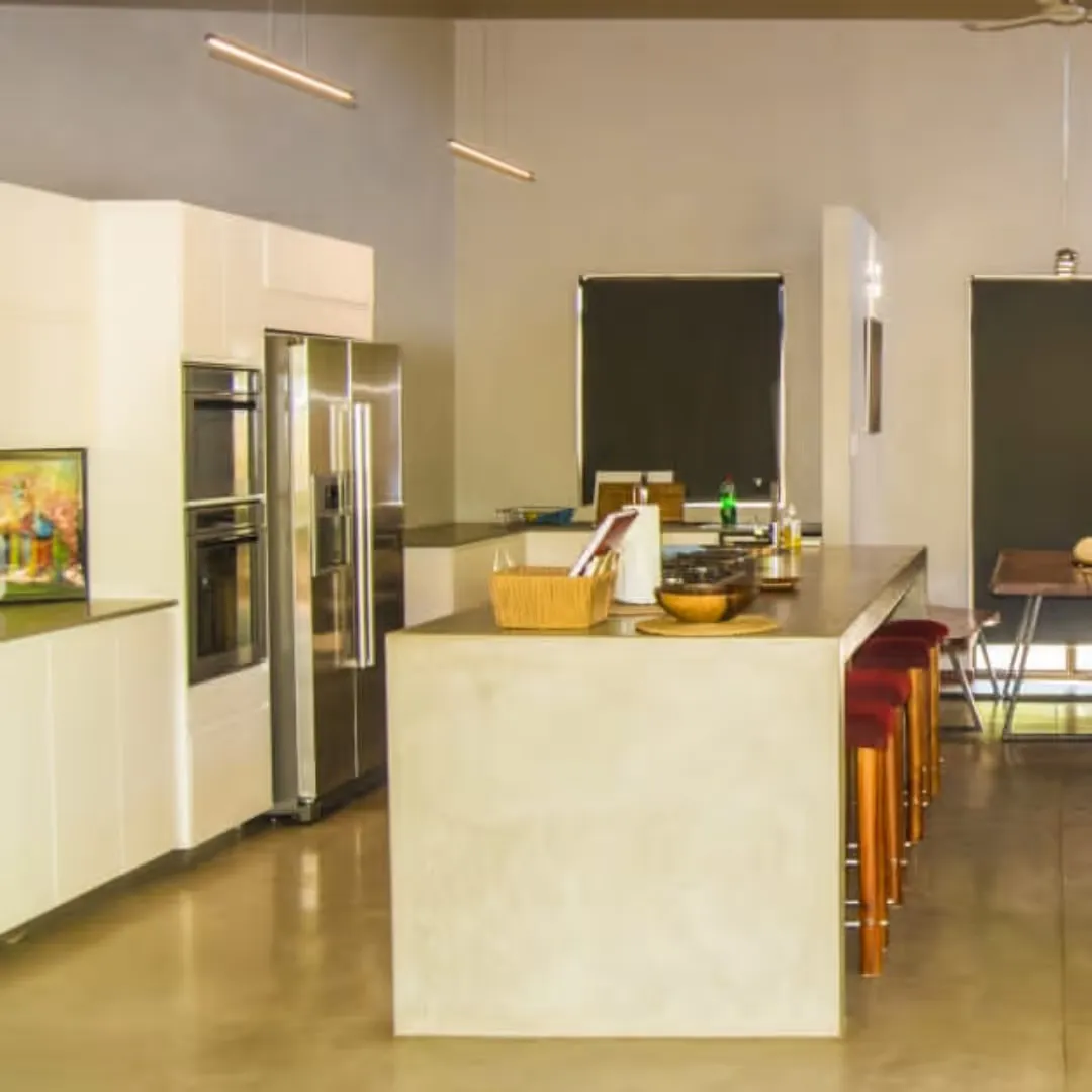 Kitchen in a self catering lodge in the Mjejane Game Reserve