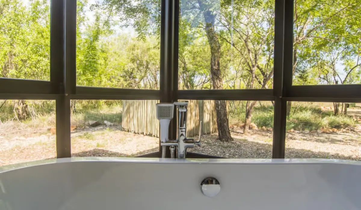 Bedroom of Self Catering Lodge in the Mjejane Game Reserve