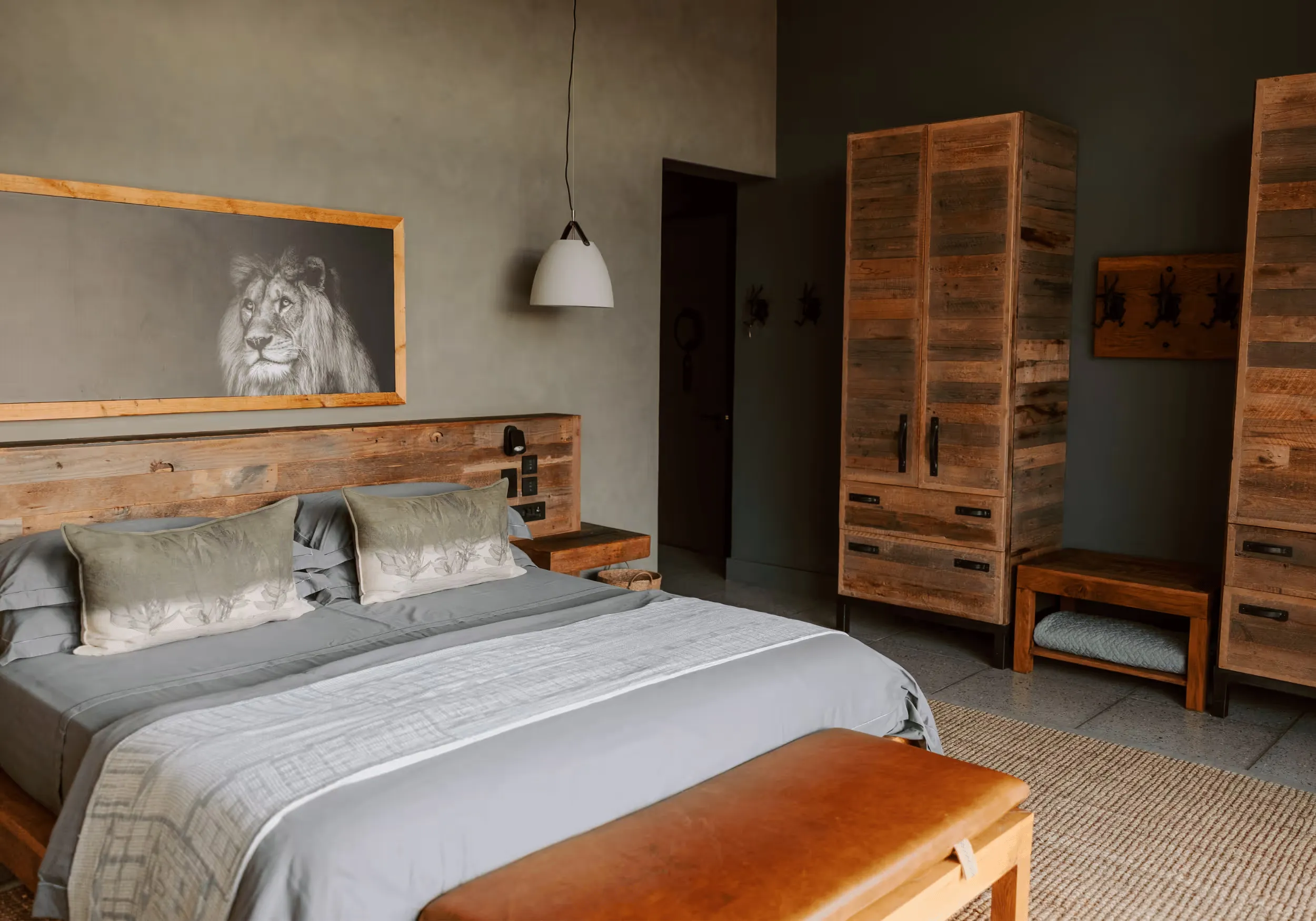 Bedroom of Self Catering Lodge in the Mjejane Game Reserve