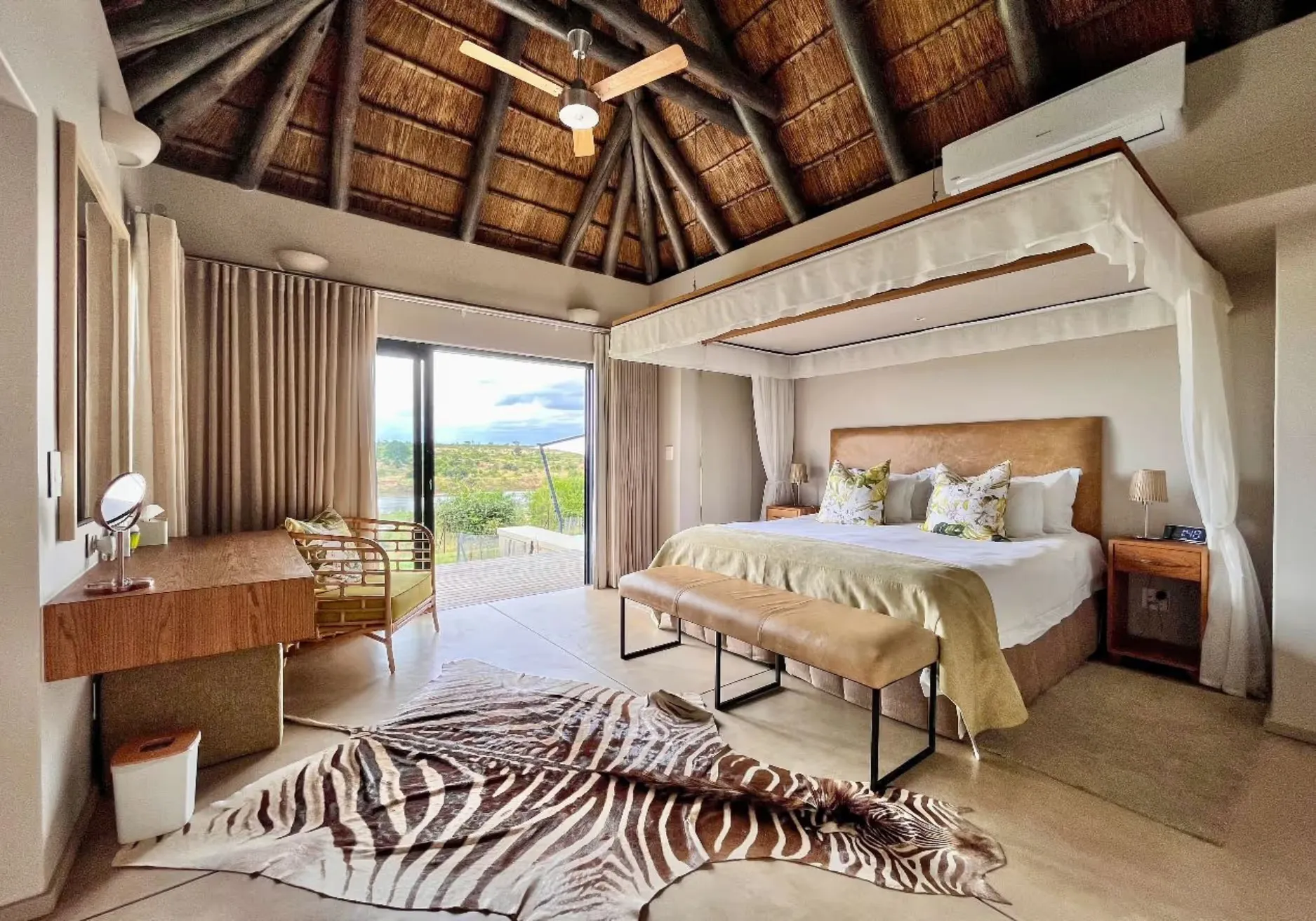 Bedroom of Self Catering Lodge in the Mjejane Game Reserve