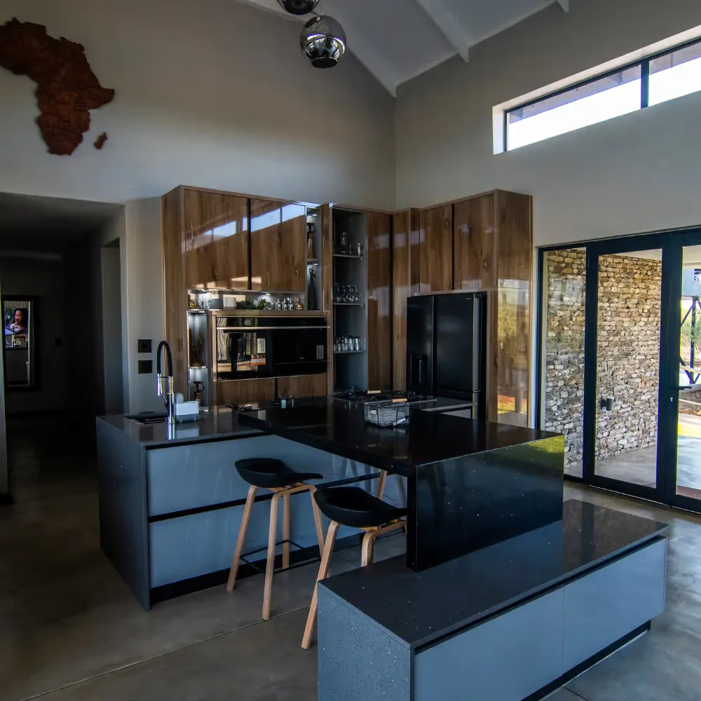 Kitchen in a self catering lodge in the Mjejane Game Reserve