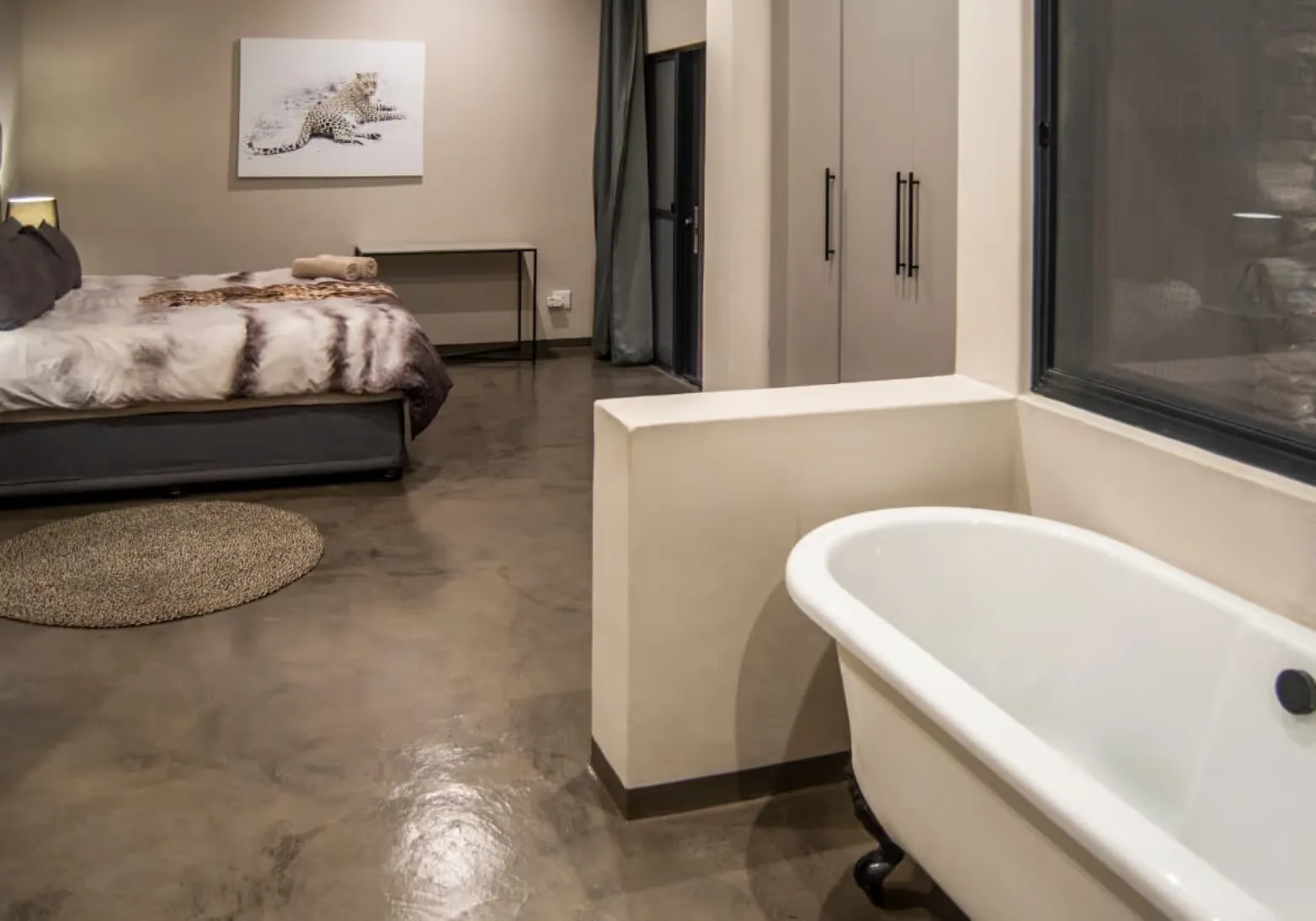 Bedroom of Self Catering Lodge in the Mjejane Game Reserve