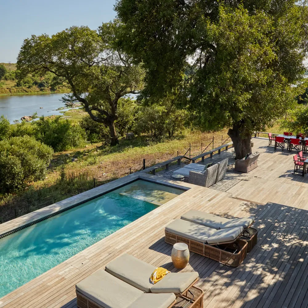 Outside area of a lodge in the Mjejane Game Reserve