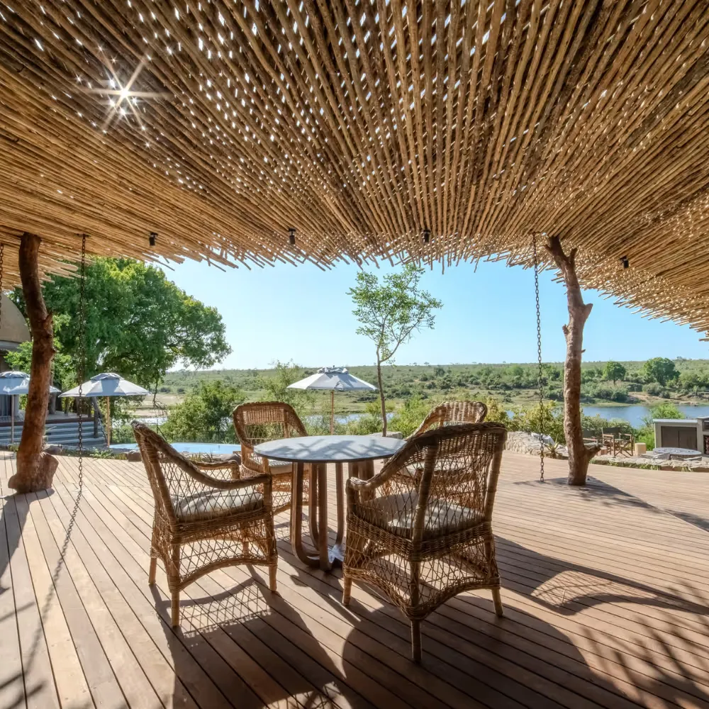 Outside area of a lodge in the Mjejane Game Reserve